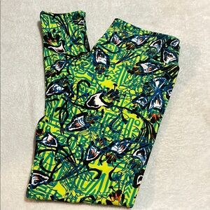 LulaRoe Vibrant Green Patterned Leggings